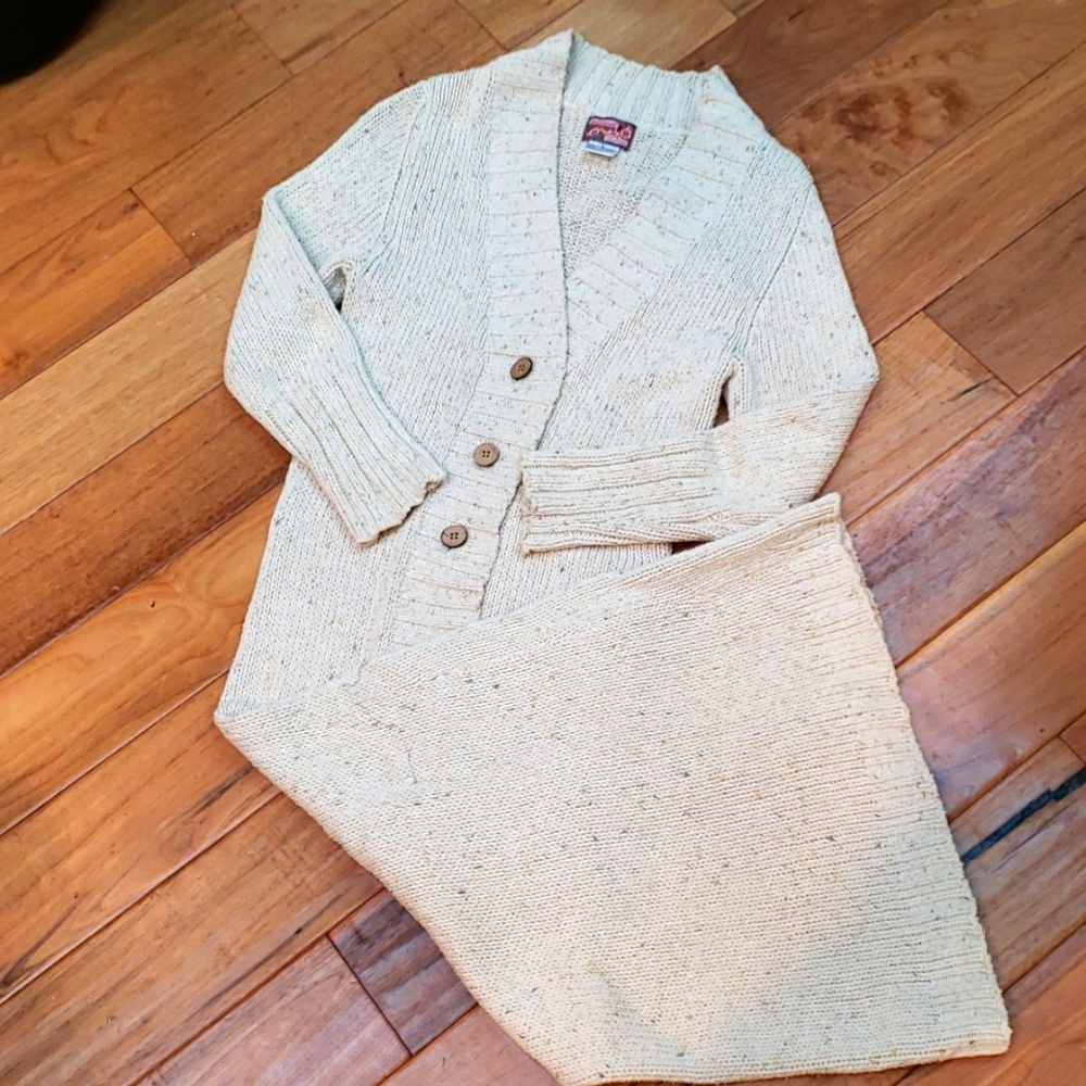 Long Cream Colored April Cornell Cardigan